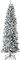 Flocked Pencil Christmas Tree Unlit Slim Artificial Tree with Snowy Finish & Foldable Base